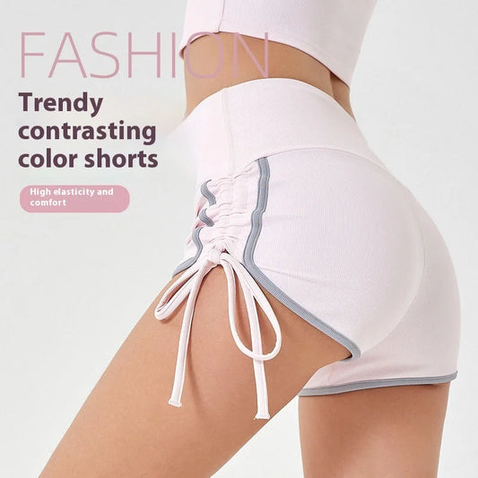 Women's Thin Drawstring Sports Yoga Shorts