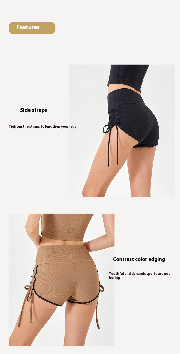 Women's Thin Drawstring Sports Yoga Shorts
