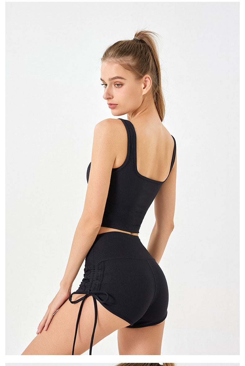 Women's Thin Drawstring Sports Yoga Shorts